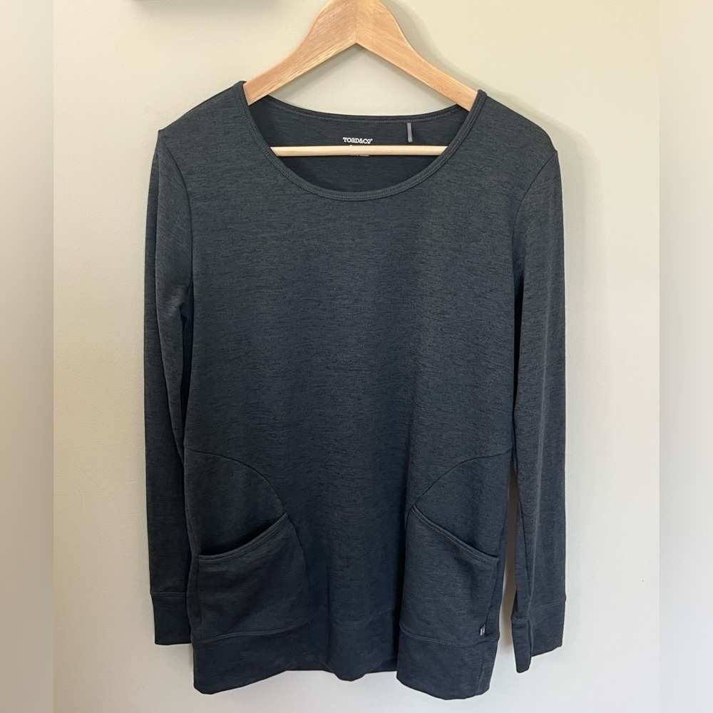 Toad & Co Intermezzo Pullover Tunic Pockets Gray Size Small